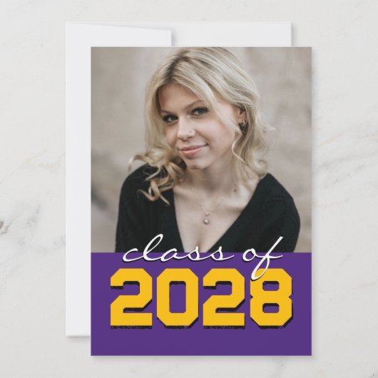 Invitation Graduation de la pellicule de tableau rouge or vio (Dos)