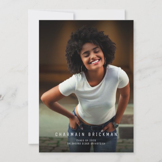 Invitation Graduation de la photo de script en gras (Devant)