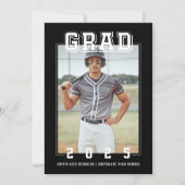 Invitation Graduation de la photo moderne audacieuse (Devant)