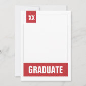 Invitation Graduation de la photo texturée moderne rouge (Devant)