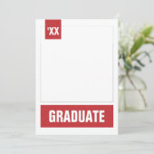 Invitation Graduation de la photo texturée moderne rouge (Debout devant)