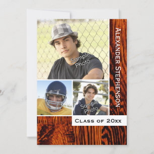 Invitation Graduation de la plaque de bois rustique