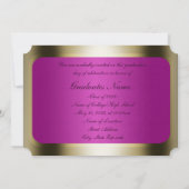 Invitation Graduation de la trame violet et or (Dos)