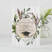 Invitation Graduation de la végétation rustique des bois (Debout devant)