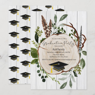 Invitation Graduation de la végétation rustique des bois