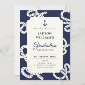 Invitation graduation de l'ancre de la marine bleue (Devant)
