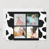 Invitation Graduation de l'impression multiphoto de vache (Dos)