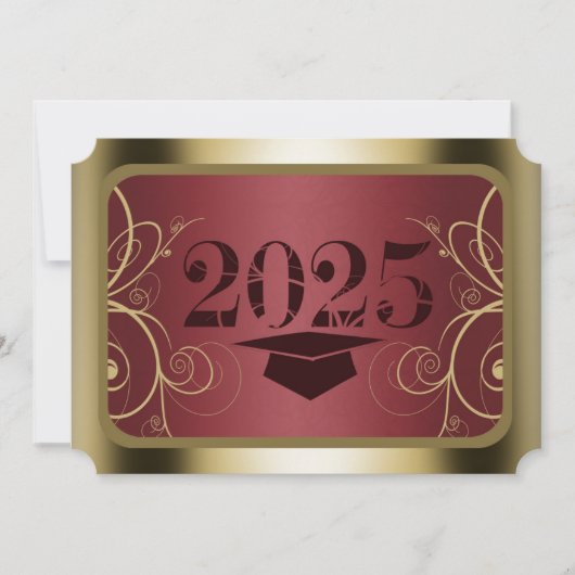 Invitation Graduation de Maroon et Gold Frame (Devant)