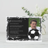 Invitation Graduation de soccer noir et blanc (Debout devant)
