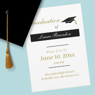 Invitation Graduation de texte minimale
