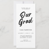 Invitation Graduation Décontractée en écriture manuscrite (Dos)