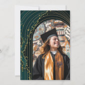 Invitation Graduation d'émeraude verte moderne (Dos)