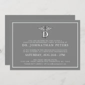 Invitation Graduation dentaire minimale|Invitation de retrait (Devant / Derrière)