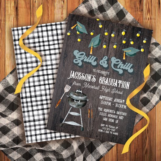 Invitation Graduation du barbecue Grill and Chill Partielleme