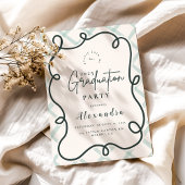 Invitation Graduation du cadre de vague chic côtier