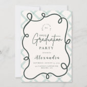 Invitation Graduation du cadre de vague chic côtier (Devant)