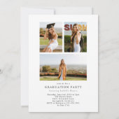 Invitation Graduation du collage photo de script moderne (Dos)
