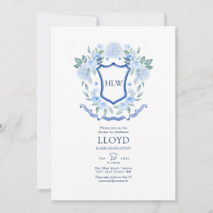 Invitation Graduation du monogramme floral