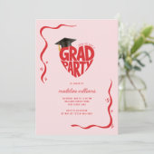Invitation Graduation du Whimsical Heart Grad Party (Debout devant)
