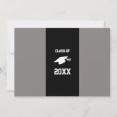 Invitation Graduation d'un jeune homme gris et noir (Dos)
