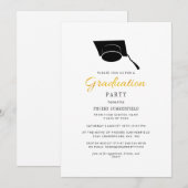 Invitation Graduation élégante 2025 Typographie Grad Party (Devant / Derrière)