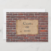Invitation Graduation en briques rustiques (Dos)