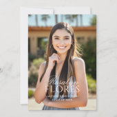 Invitation Graduation en calligraphie blanche classique (Devant)