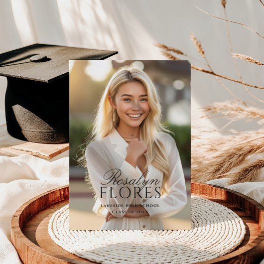 Invitation Graduation en calligraphie noire classique