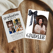 Invitation Graduation en noir et blanc avec photos