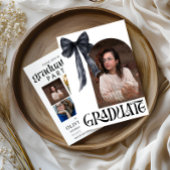 Invitation Graduation en noir et blanc avec photos