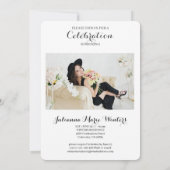 Invitation Graduation Faux Gold Leaf Classe de 2025 Photo (Dos)