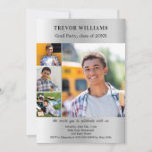 Invitation Graduation fête argent photo collage (Devant)