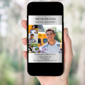 Invitation Graduation fête argent photo collage