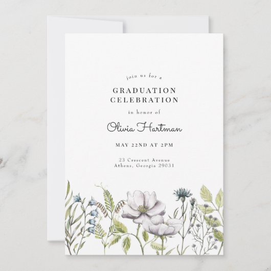 Invitation Graduation Fleur sauvage 2022 (Devant)