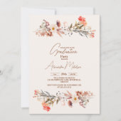 Invitation Graduation Fleur sauvage en botanique (Devant)