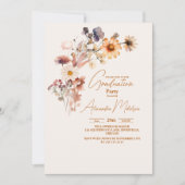 Invitation Graduation Fleur sauvage moderne (Devant)