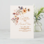 Invitation Graduation Fleur sauvage moderne (Debout devant)