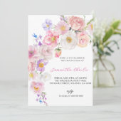 Invitation Graduation fleur sauvage rose (Debout devant)
