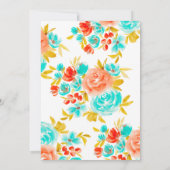 Invitation graduation florale de Bohème orange vif (Dos)