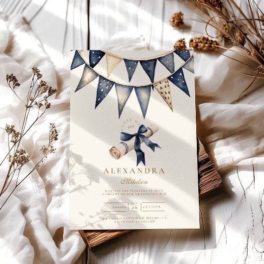 Invitation Graduation Florale d'or de la Marine