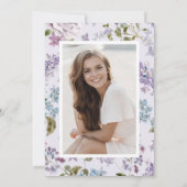 Invitation Graduation florale pourpre (Dos)