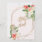 Invitation Graduation géométrique Rouge Floral Aloha Grad Gra (Dos)