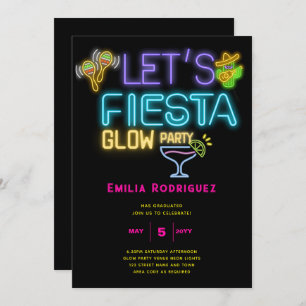Invitation Graduation Glow Party Invitación Fiesta de Neón