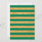 Invitation Graduation - Gold Black Green Stripes (Dos)