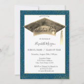 Invitation Graduation Gold Cap Tassel Confetti Graduation (Devant)