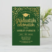 Invitation Graduation - Gold Green (Debout devant)