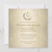 Invitation Graduation Gold Laurel Wreath Grad Casquette Monog (Dos)