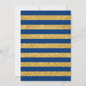 Invitation Graduation - Gold Navy Blue Stripes (Dos)