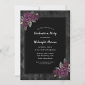 Invitation Graduation gothique Rose noire (Devant)