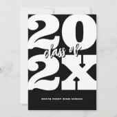 Invitation Graduation Gras Noir Rétro (Dos)